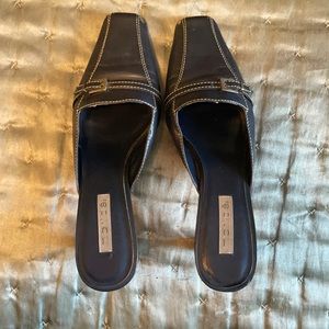 Maripe navy blue slide mules